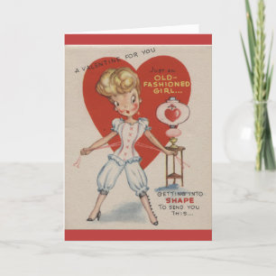 Cartes Pour Fêtes Annuelles Valentine vintage - Juste une fille démodée,