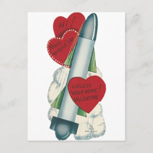 Cartes Pour Fêtes Annuelles Valentine vintage "Missile"