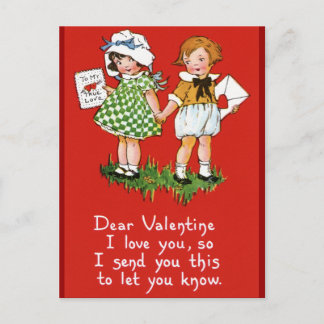 Cartes Pour Fêtes Annuelles Valentine vintage pour des enfants