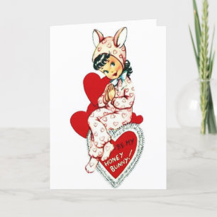 Cartes Pour Fêtes Annuelles Valentine vintage - soyez mon lapin de miel,