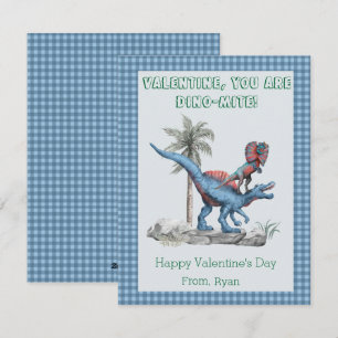 Cartes Pour Fêtes Annuelles Valentine, vous êtes DINO-Mite ! Classe bleue  