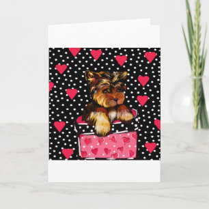 CARTES POUR FÊTES ANNUELLES VALENTINE YORKIE