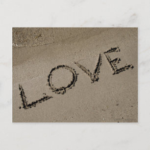Cartes Pour Fêtes Annuelles Valentines Amour Écrit sur le sable