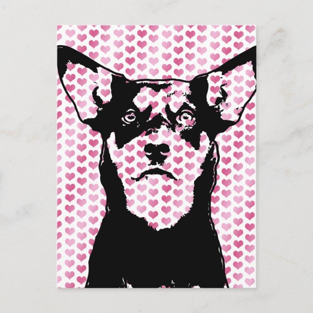 Cartes Pour Fêtes Annuelles Valentines - Australian Kelpie Silhouette - Yasha (Devant)