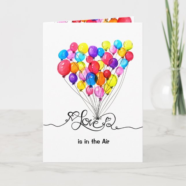 Cartes Pour Fêtes Annuelles Valentines BALLOON LOVE est dans l'air | Cœur (Devant)