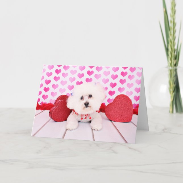 Cartes Pour Fêtes Annuelles Valentines - Bichon Frise - Lilly (Devant)