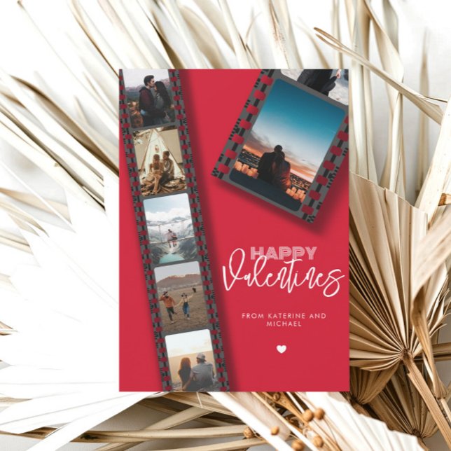 Cartes Pour Fêtes Annuelles Valentines Camera Roll 6 Photo Collage Couple (Créateur téléchargé)