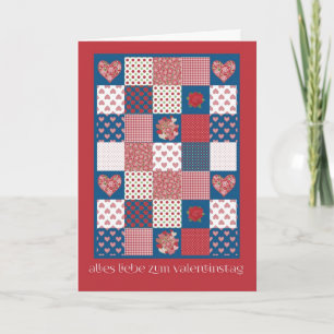 Cartes Pour Fêtes Annuelles Valentine's Card Allemand Salutation, Coeurs, Rose