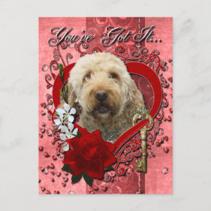 Cartes Pour Fêtes Annuelles Valentines - clé à mon coeur - GoldenDoodle