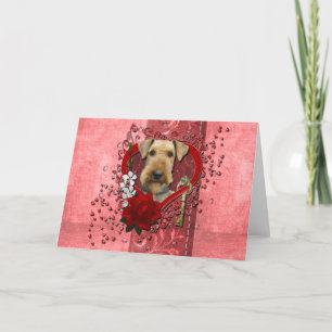 Cartes Pour Fêtes Annuelles Valentines - Clé de mon coeur - Airedale
