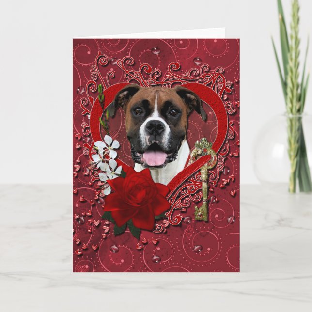 Cartes Pour Fêtes Annuelles Valentines - Clé de mon coeur - Boxer - Vindy (Devant)