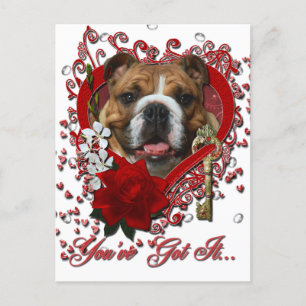 Cartes Pour Fêtes Annuelles Valentines - Clé de mon coeur - Bulldog
