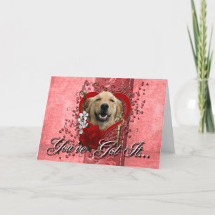 Cartes Pour Fêtes Annuelles Valentines - Clé de mon coeur - Golden Retriever