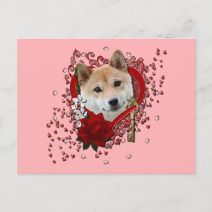 Cartes Pour Fêtes Annuelles Valentines - Clé de mon coeur - Shiba Inu
