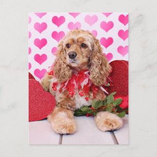 Cartes Pour Fêtes Annuelles Valentines - Cocker Spaniel - Bella
