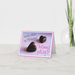 Cartes Pour Fêtes Annuelles Valentines Coeurs romantiques de chocolat Jouer n'