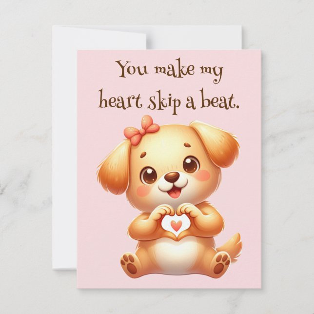 Cartes Pour Fêtes Annuelles Valentines customisées Jour Chien Thème (Devant)