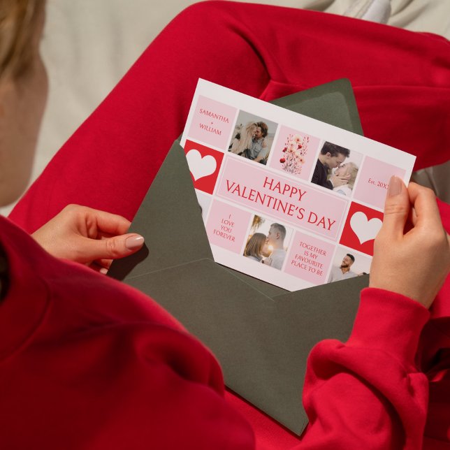 Cartes Pour Fêtes Annuelles Valentine's Day 5 Photo Collage Appartement Holida (Créateur téléchargé)