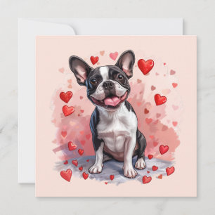 Cartes Pour Fêtes Annuelles Valentines Day Boston Terrier Dog