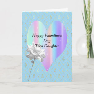 Cartes Pour Fêtes Annuelles Valentine's Day Card Ado fille Rainbow Heart