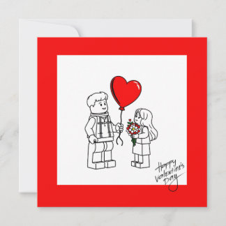 Cartes Pour Fêtes Annuelles Valentines Day Card Building Blocks
