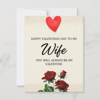 Cartes Pour Fêtes Annuelles Valentines Day Card for Wife, Happy Valentines 