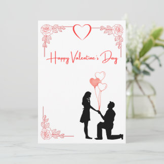 Cartes Pour Fêtes Annuelles Valentine's Day Couple Proposal Card