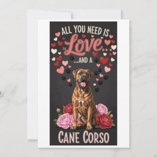Cartes Pour Fêtes Annuelles Valentine's Day cute cane corso dog Photo  