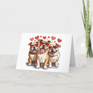 Cartes Pour Fêtes Annuelles Valentines Day English Bulldog