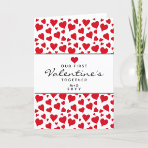 Cartes Pour Fêtes Annuelles Valentines Day Ensemble Coeurs rouges Personnalisé