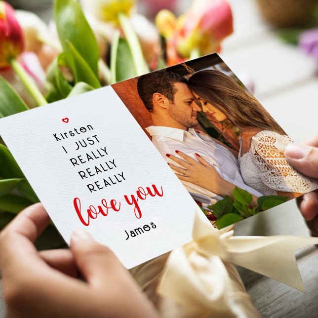 Cartes Pour Fêtes Annuelles Valentines Day Funny Love You Photo Name (Créateur téléchargé)