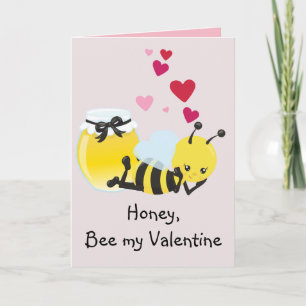 Cartes Pour Fêtes Annuelles Valentine's Day Honey Bee My Cute Greeting card