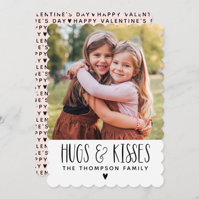 Cartes Pour Fêtes Annuelles Valentine's Day Hugs Kisses Photo (Devant / Derrière)