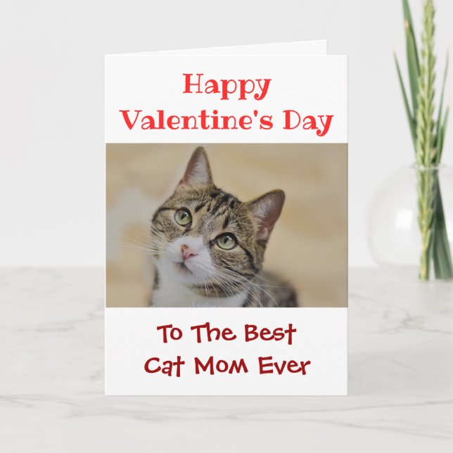 Cartes Pour Fêtes Annuelles Valentines Day Meilleur Chat Maman Jamais Pet Phot (Devant)