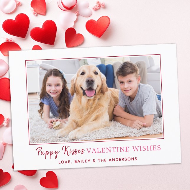 Cartes Pour Fêtes Annuelles Valentines Day Puppy Kisses Puppy Chien Photo (Créateur téléchargé)