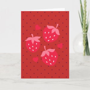 Cartes Pour Fêtes Annuelles Valentine's Day Strawberries and Hearts for Kids