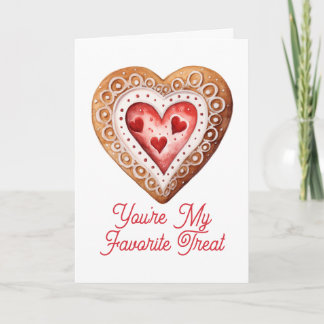 Cartes Pour Fêtes Annuelles Valentines Day Sweet Cookie Heart Favorite Treat