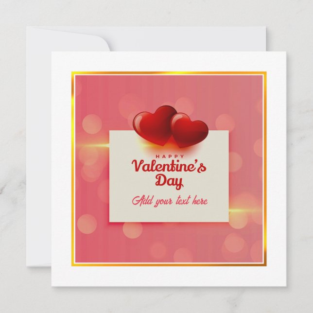 Cartes Pour Fêtes Annuelles Valentine's Day With Red Hearts I Romantic Love (Devant)