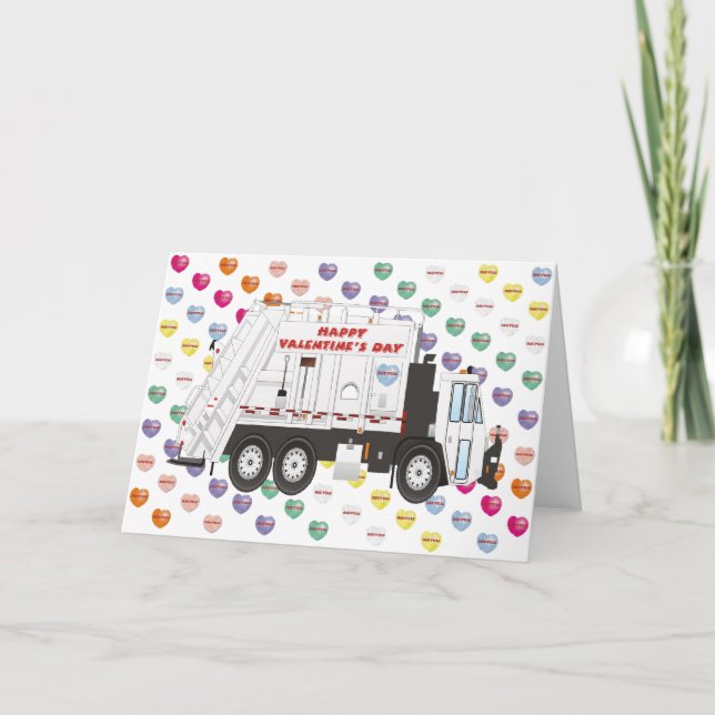 Cartes Pour Fêtes Annuelles Valentines de camion-poubelle (Devant)