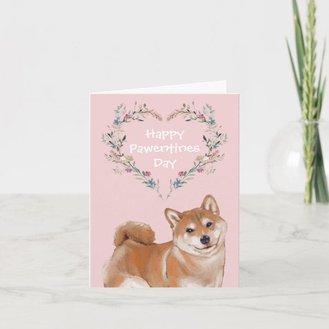 Cartes Pour Fêtes Annuelles Valentines de Chien Shiba Inu (Devant)