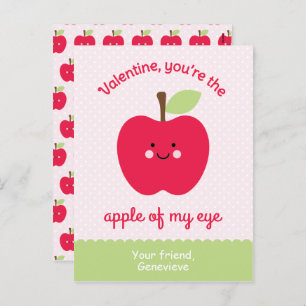 Cartes Pour Fêtes Annuelles Valentines de classe Pomme mignonne