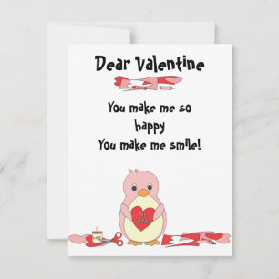 Cartes Pour Fêtes Annuelles Valentines de pingouins