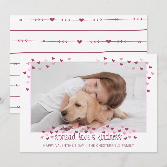 Cartes Pour Fêtes Annuelles Valentines DIFFUSER L'AMOUR ET LA GENTILLESSE (Devant / Derrière)