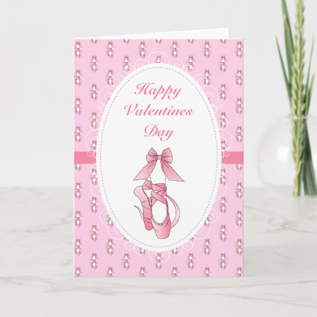 Cartes Pour Fêtes Annuelles Valentines en Ballet Rose (Devant)