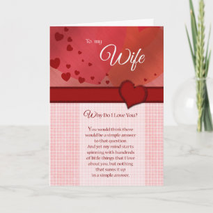 Cartes Pour Fêtes Annuelles Valentines - Femme, pourquoi je t'aime ?