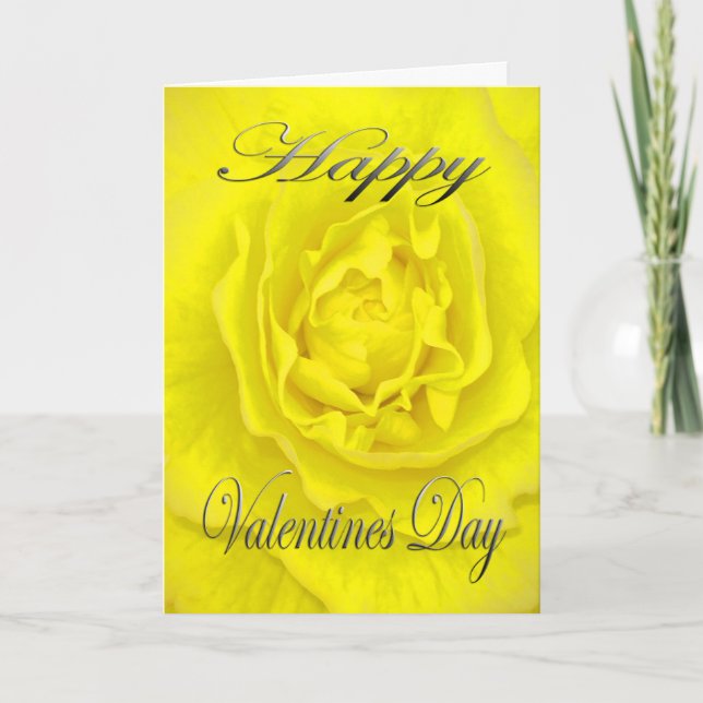 Cartes Pour Fêtes Annuelles Valentines Fleur en Jaune (Devant)