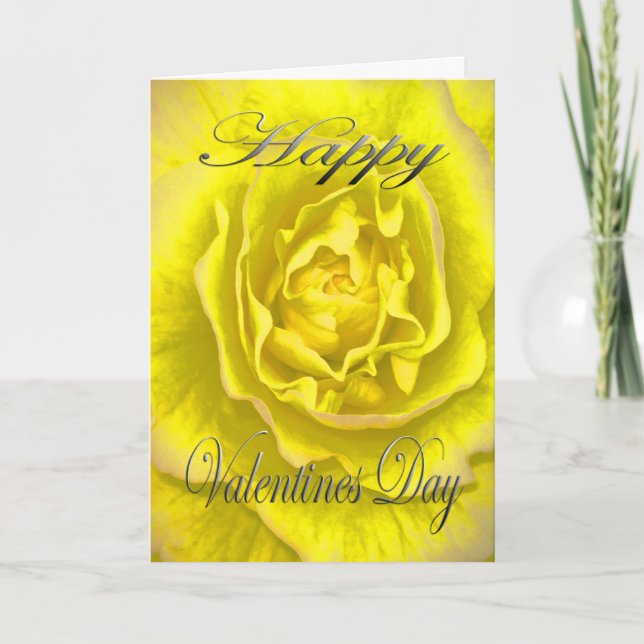 Cartes Pour Fêtes Annuelles Valentines Fleur en Jaune et Rose (Devant)