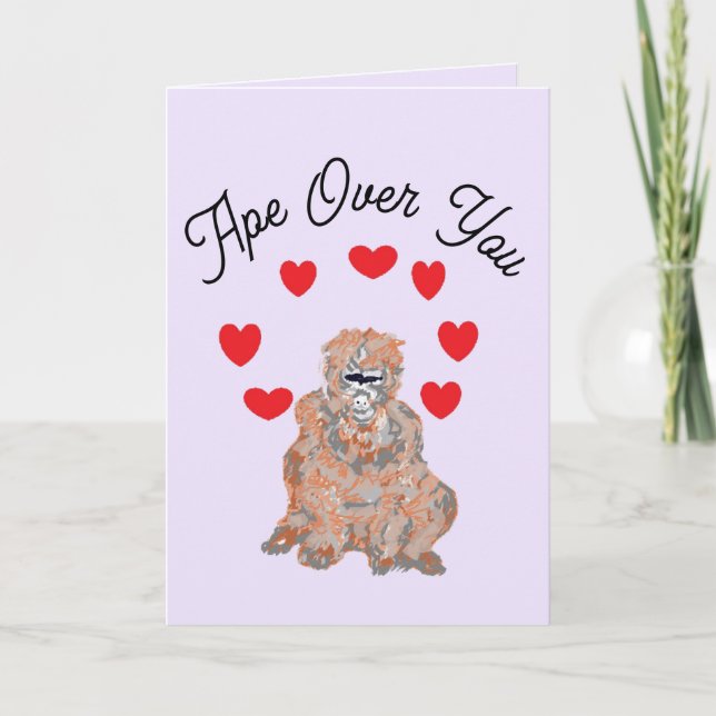 Cartes Pour Fêtes Annuelles Valentine's G card : Ape Over You (Devant)