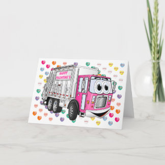 Cartes Pour Fêtes Annuelles Valentine's Garbage Truck 3D