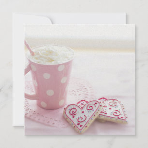 Cartes Pour Fêtes Annuelles Valentine's Heart Love Cookies Hot Chocolate